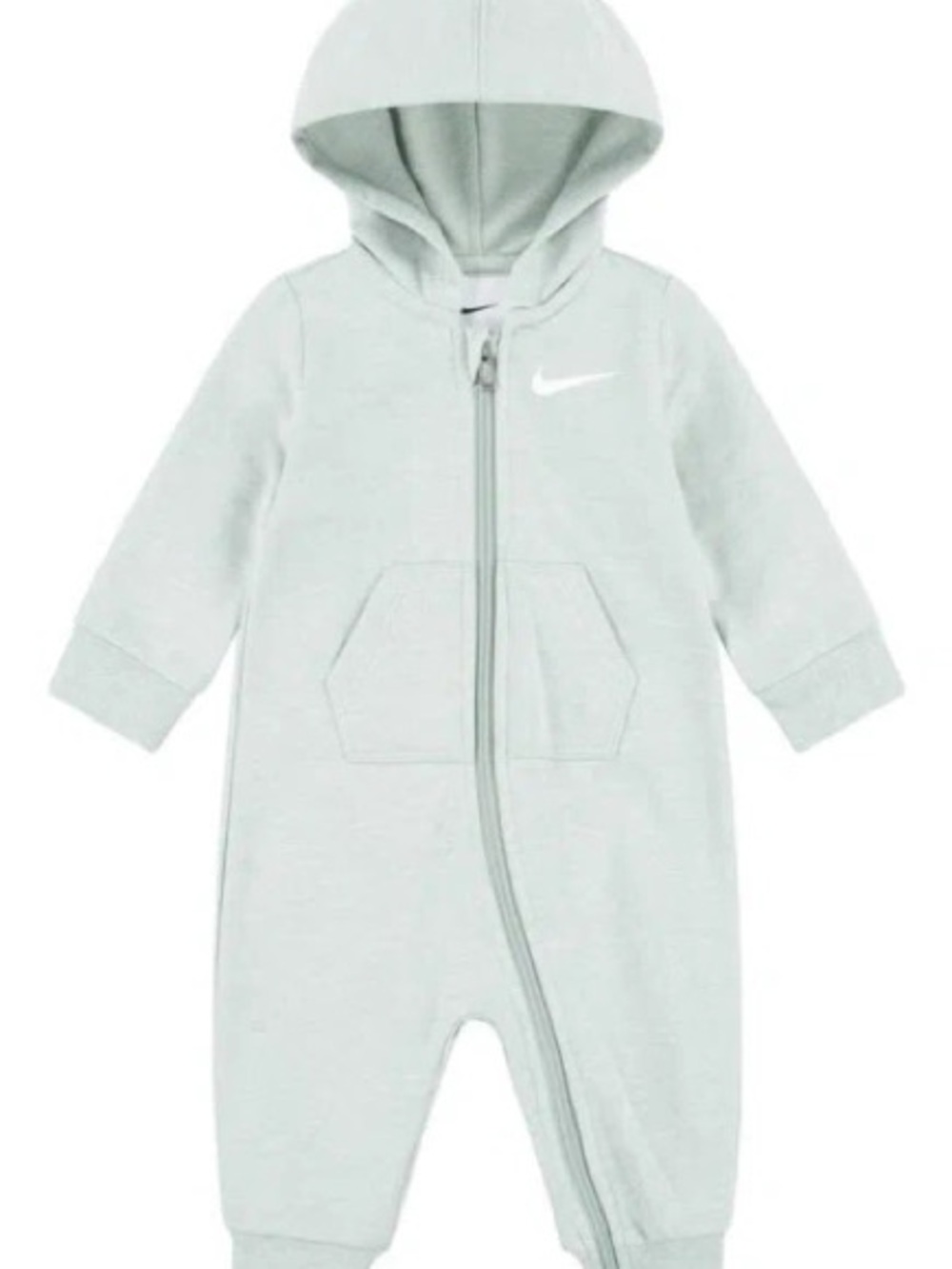 Nike Baby Hooded sweatshirt onesie in mica green heather
